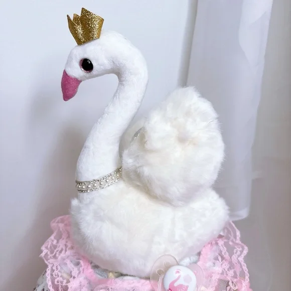 Swan Diaper Cake, Baby Shower Gift